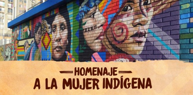 Mural de la localidad hace homenaje a la mujer indígena