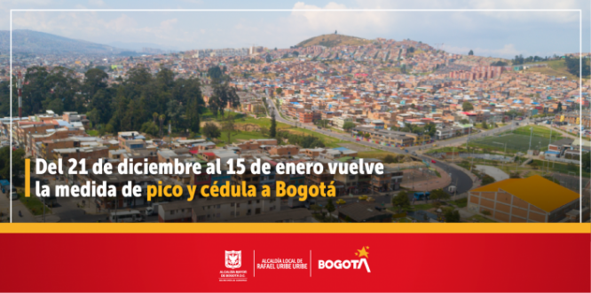 Del 21 de diciembre al 15 de enero vuelve la medida de pico y cédula a Bogotá