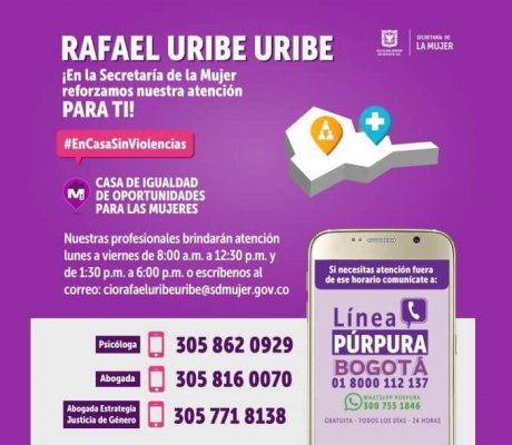 Conoce los puntos de atención de violencias contra la mujer en Rafael Uribe